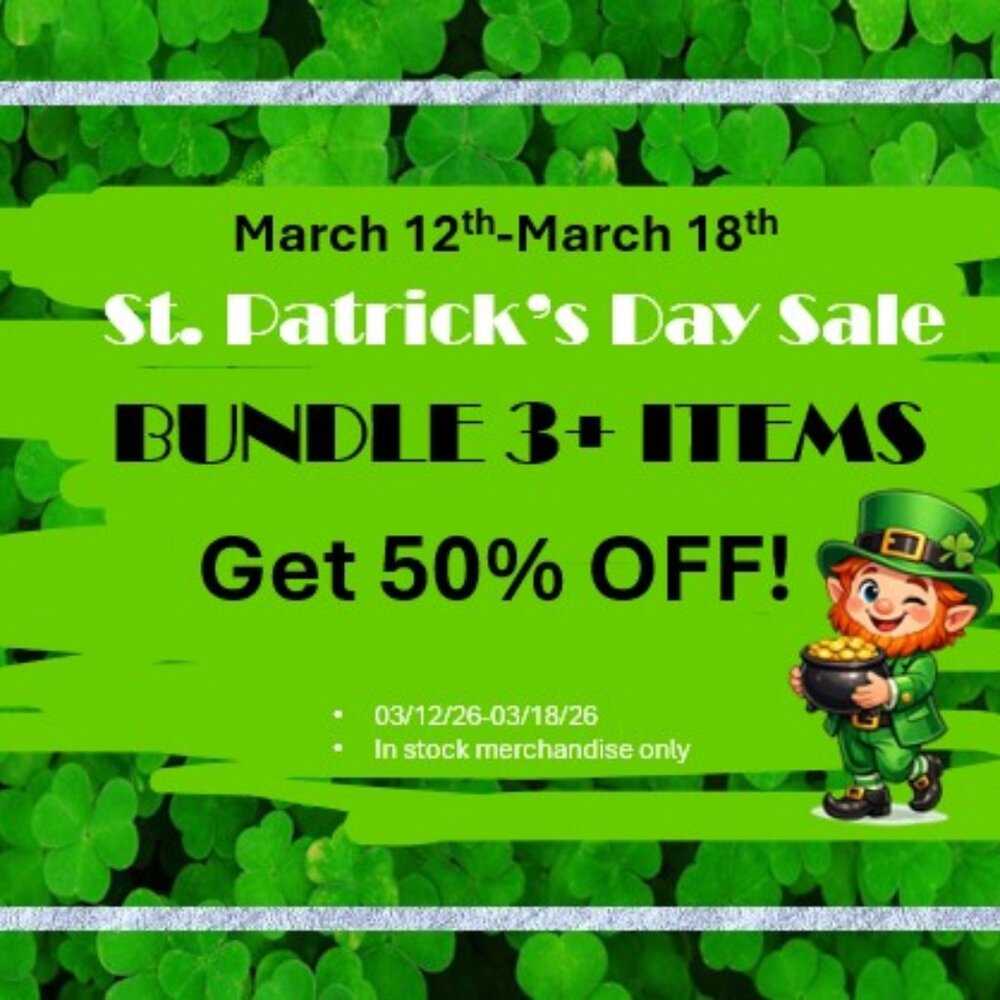 St. Patty's Day Sale 50%‎ OFF